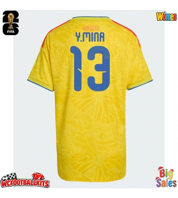 Colombia Yerry Mina #13 Replica Home Stadium Shirt for Women World Cup 2026 Short Sleeve
